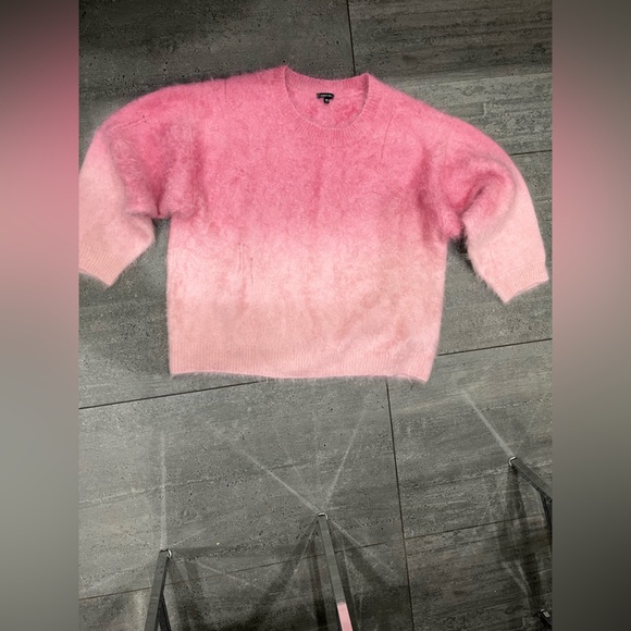 R13 Japanese Brushed Cashmere Dip Dyed Sweater - Pink Ombre. Size Medium $1855 - Picture 6 of 10